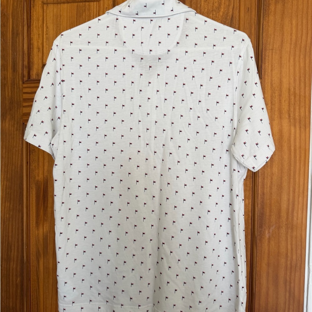 UNTUCKit White Polo with Red Flag Print - Picture 3 of 7